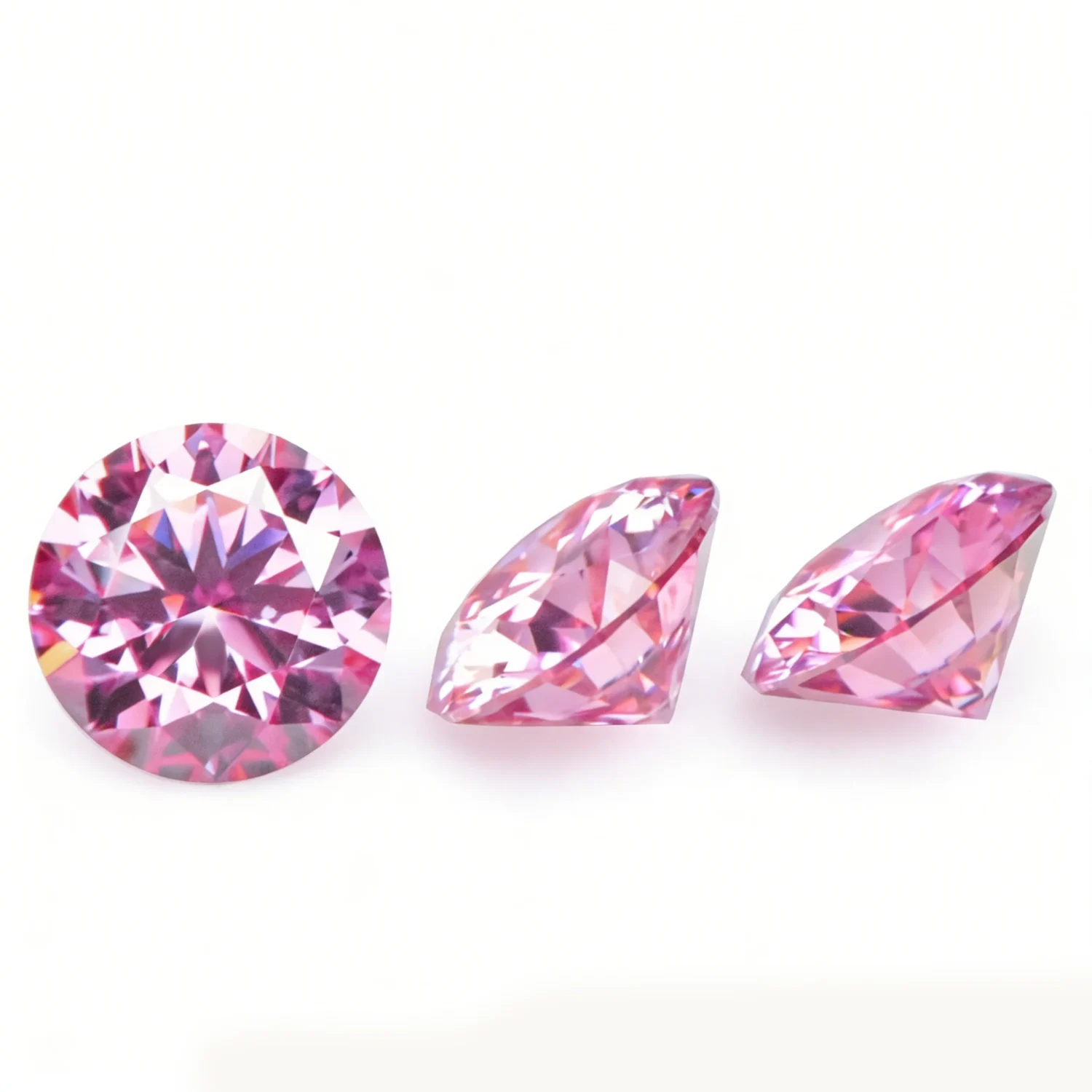 0.1-10ct CRA Certified Round Loose Pink Moissanite Stones