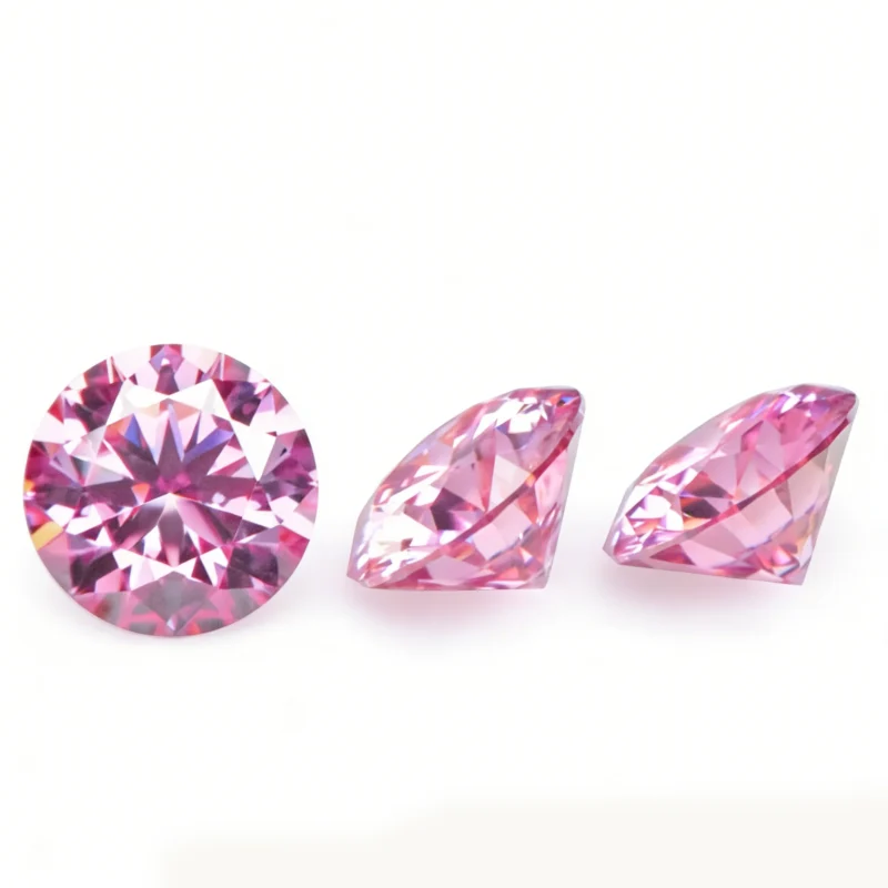 0.1-10ct CRA Certified Round Loose Pink Moissanite Stones