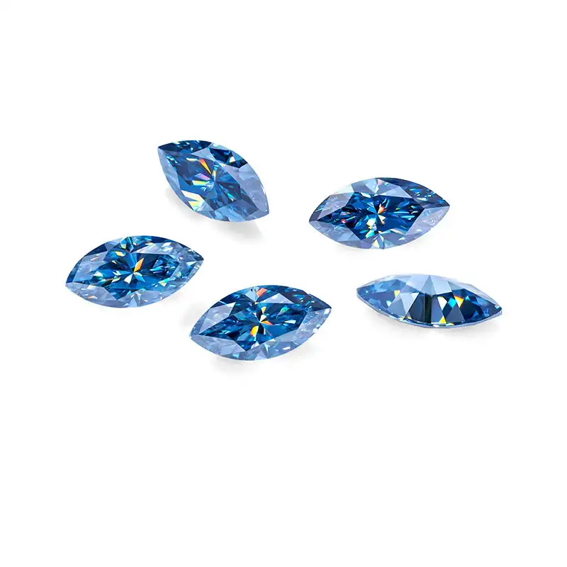 Alternative view of 0.1-3ct Blue Moissanite Marquise Loose Stone Wholesale