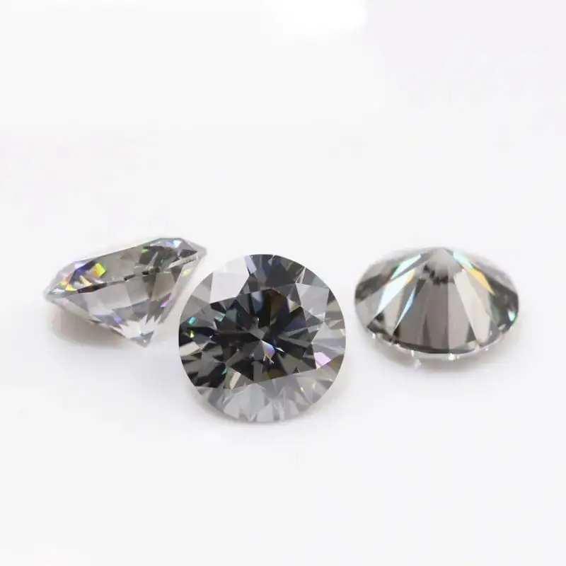 0.1-3ct Round Grey Moissanite Loose Stone