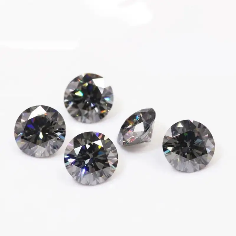 Alternative view of 0.1-3ct Round Grey Moissanite Loose Stone