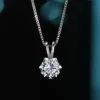 0.5-2ct S925 Sterling Silver Snowflake Moissanite Solitaire Necklace
