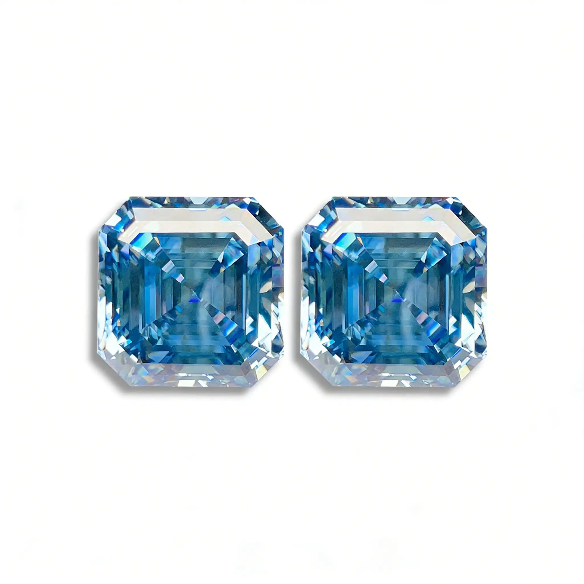 0.5-3ct Blue Asscher Cut Moissanite Loose Stone Wholesale - Image 5