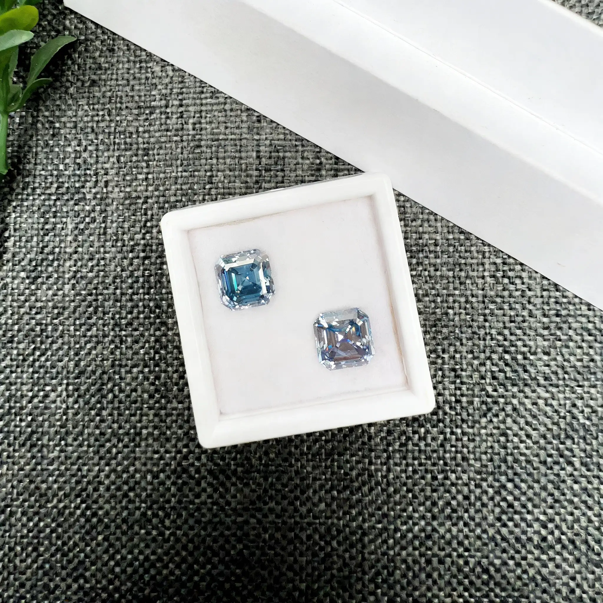 0.5-3ct Blue Asscher Cut Moissanite Loose Stone Wholesale - Image 4