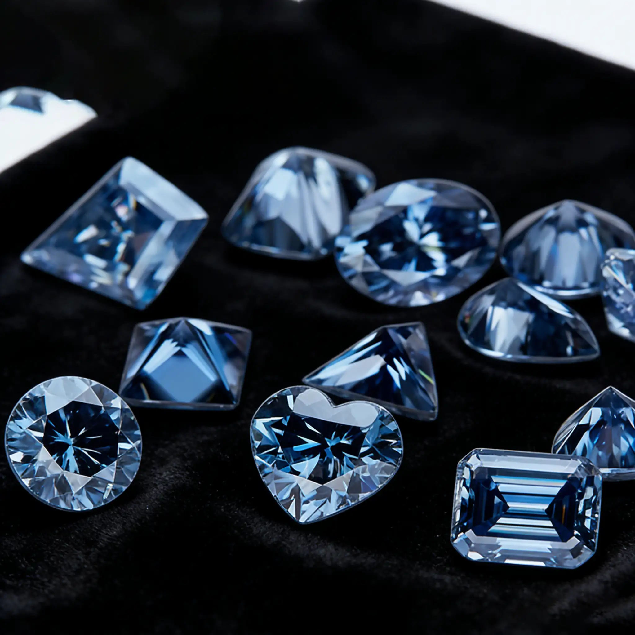 0.5-3ct Blue cushion cut moissanite loose stone Wholesale - Image 4
