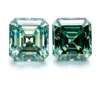 0.5-3ct Green Asscher Cut Moissanite Loose Stone Wholesale