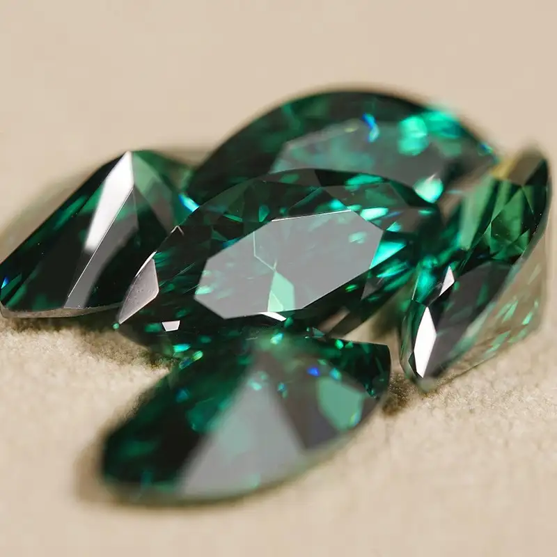 Alternative view of 0.5-3ct Green Moissanite Marquise Loose Stone Wholesale