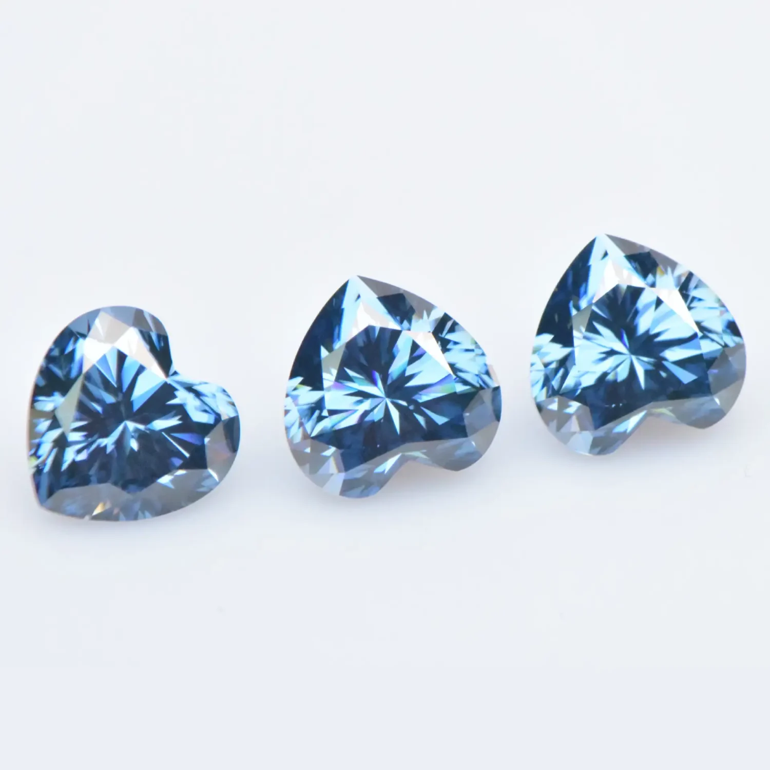 0.5-3ct Heart Blue Moissanite Loose Stone GRA Certified - Image 4