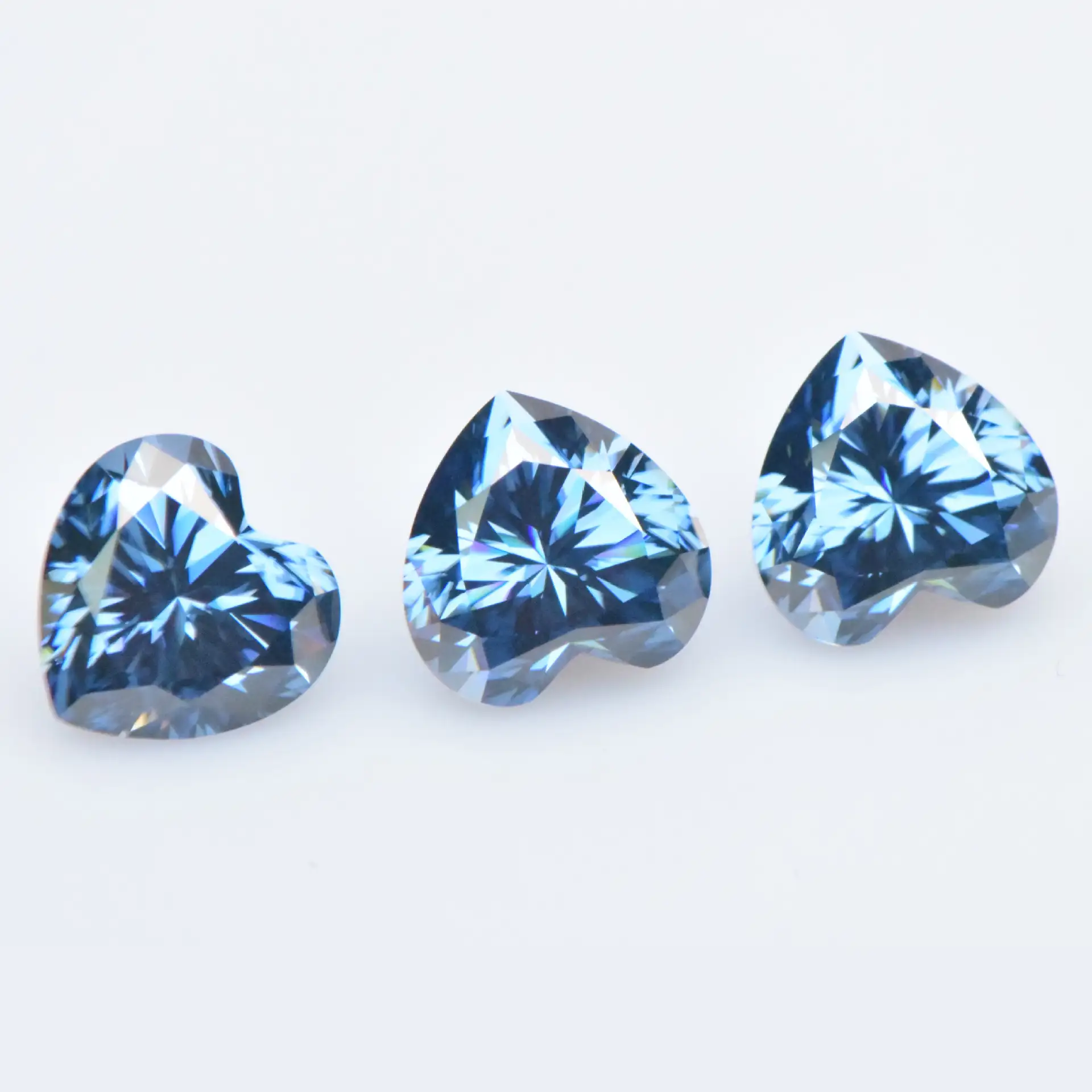 0.5-3ct Heart Blue Moissanite Loose Stone GRA Certified - Image 4