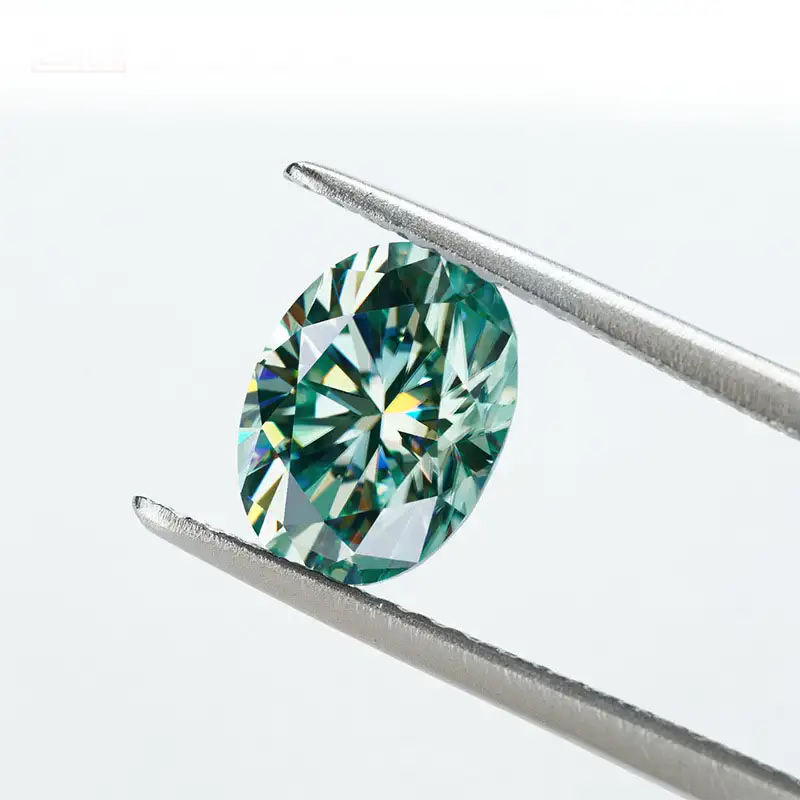 Alternative view of 0.5-3ct Oval Teal Moissanite Loose Stone GRA Certified