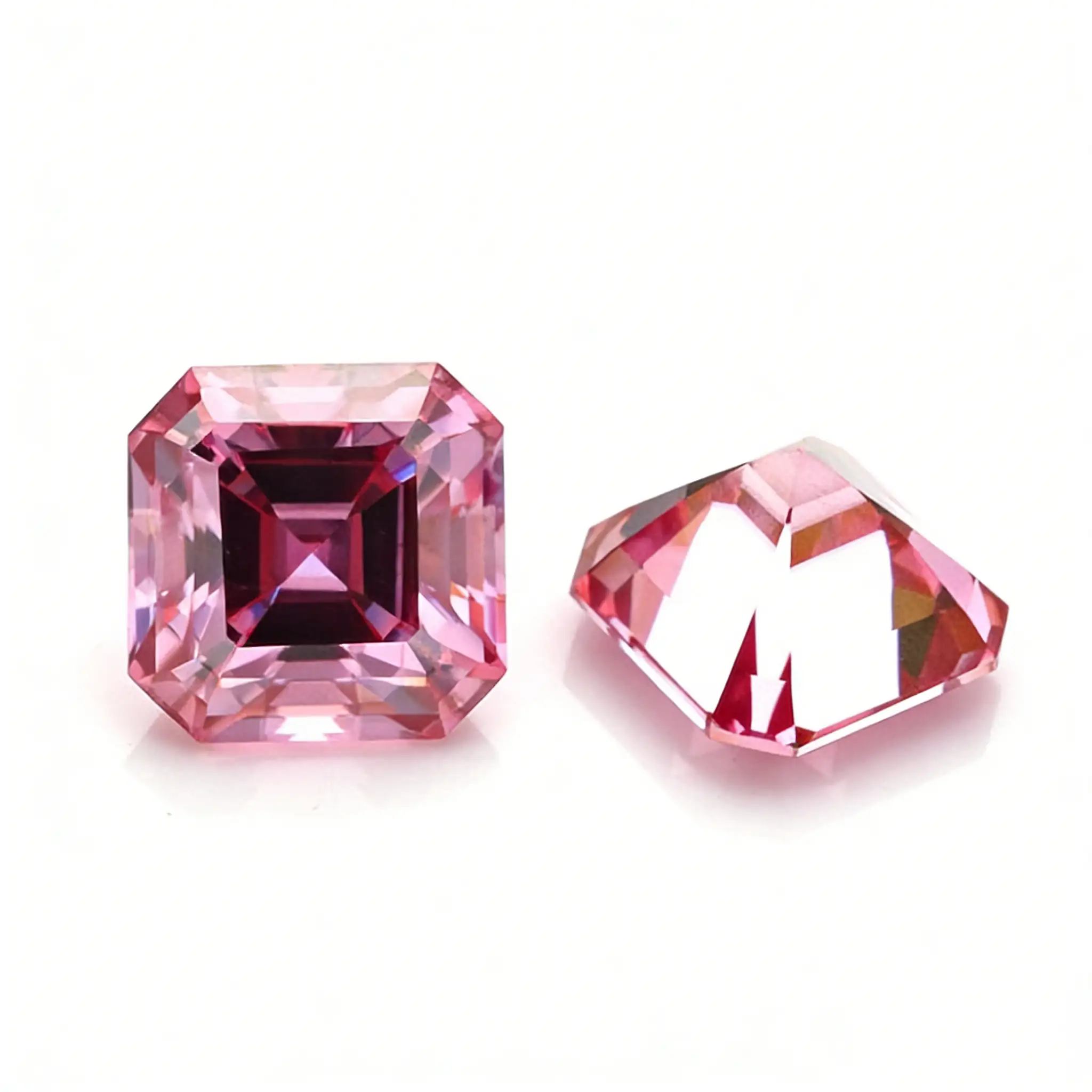 0.5-3ct Pink Asscher Cut Moissanite Loose Stone Wholesale - Image 5