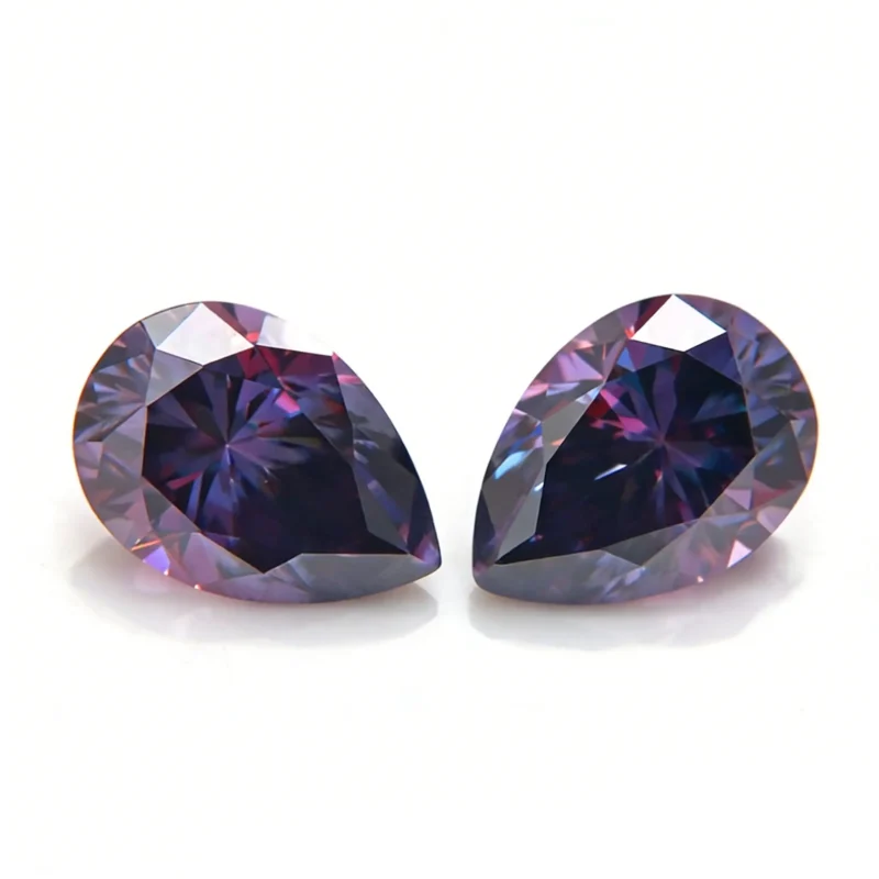 0.5-3ct Purple Pear Shaped Moissanite Wholesale