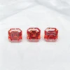 0.5-3ct Red Asscher Cut Moissanite Loose Stone Wholesale