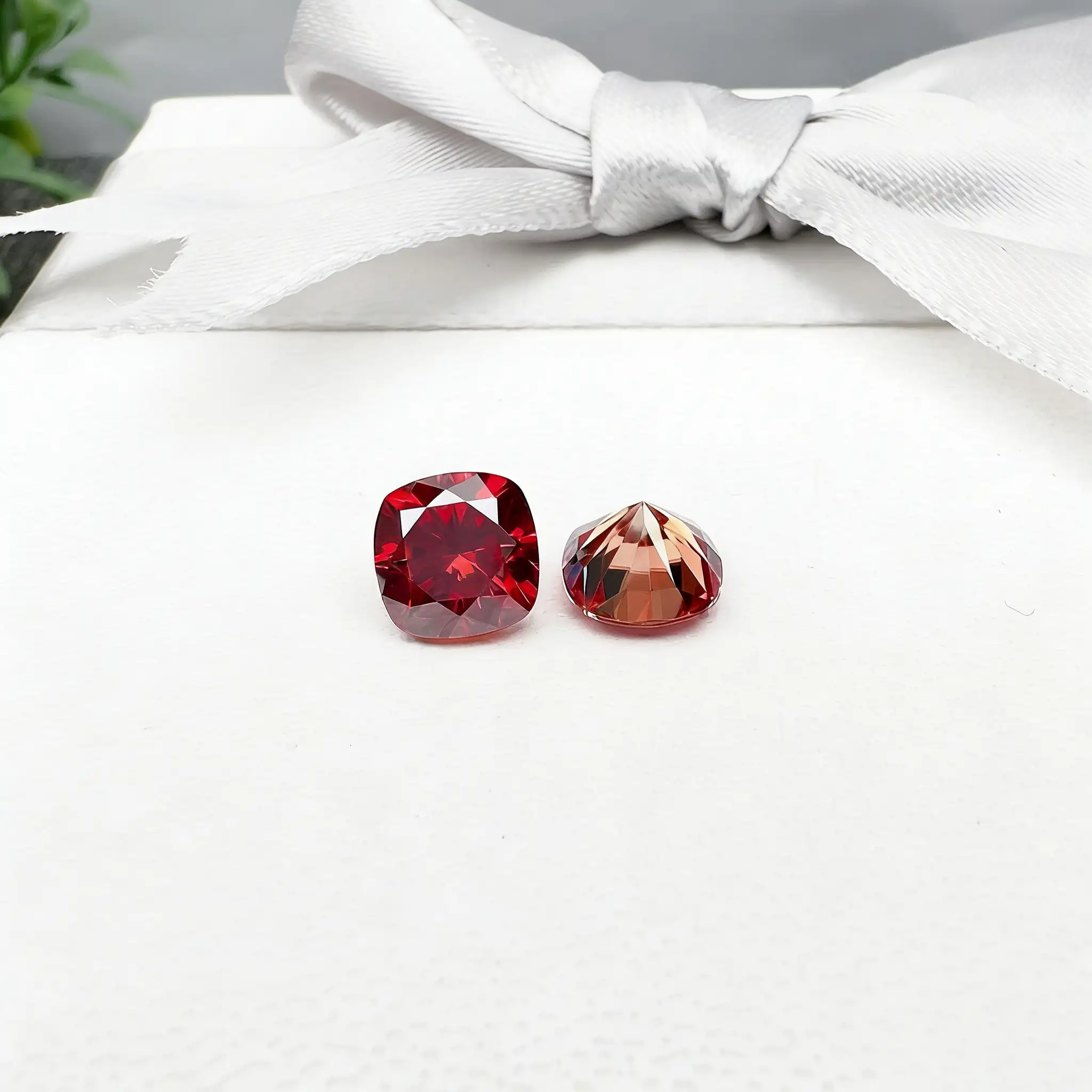 0.5-3ct Red Cushion Cut Moissanite Loose Stone Wholesale - Image 3
