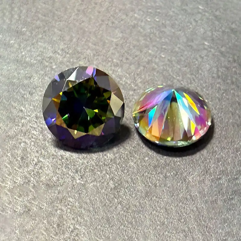 0.5-3ct Round Colored Moissanite Loose Stones