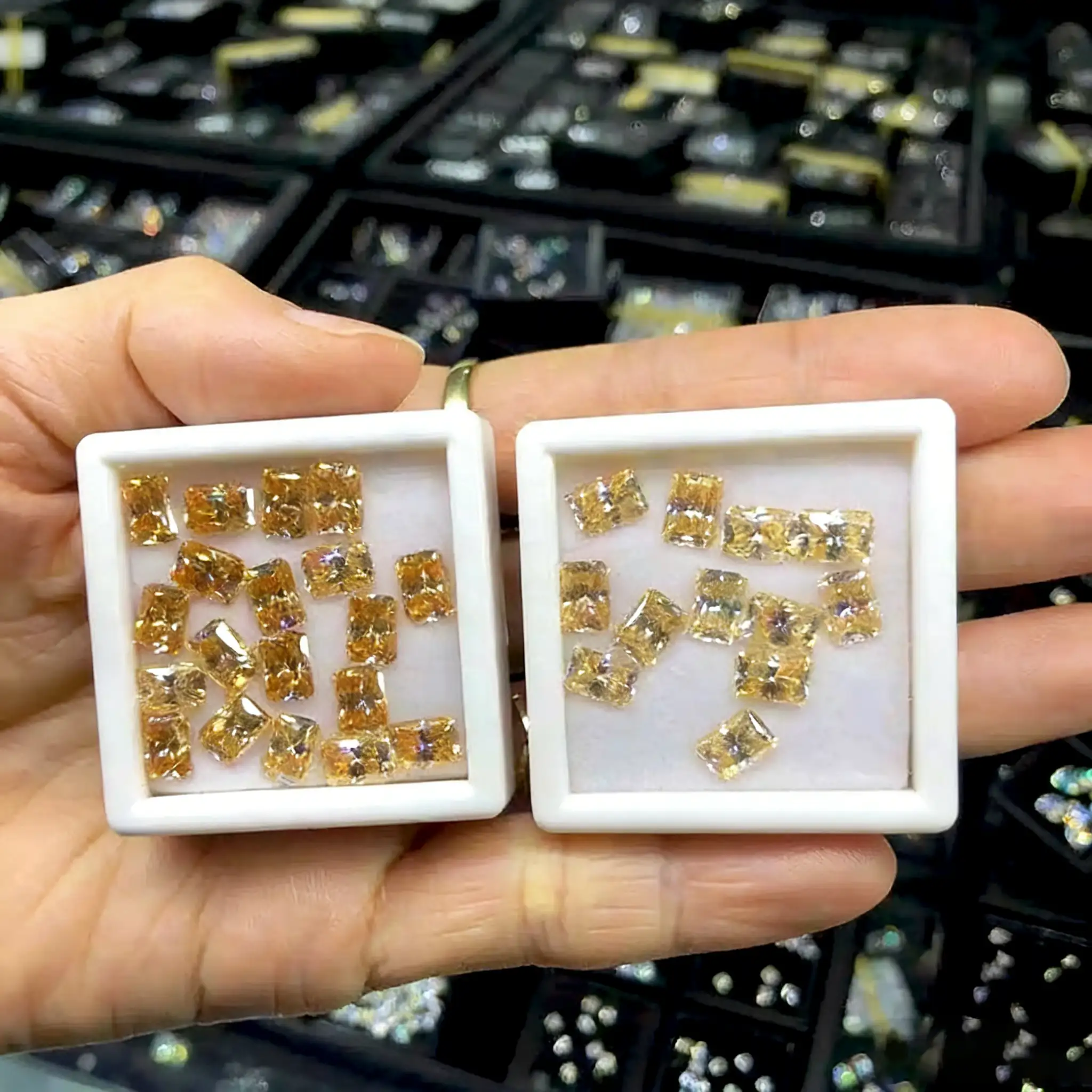 0.5-3ct Yellow Radiant Cut Moissanite Loose Stone Wholesale - Image 3