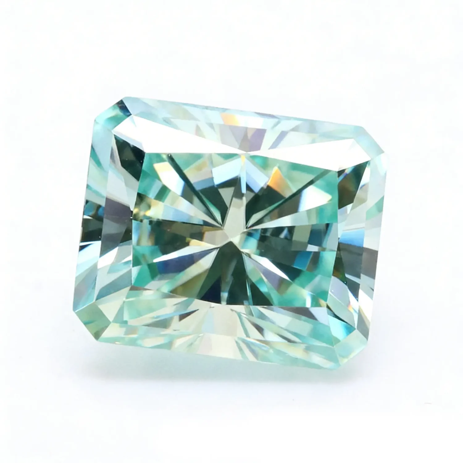 0.5-4ct Teal Radiant Cut Moissanite Loose Stone Wholesale - Image 5