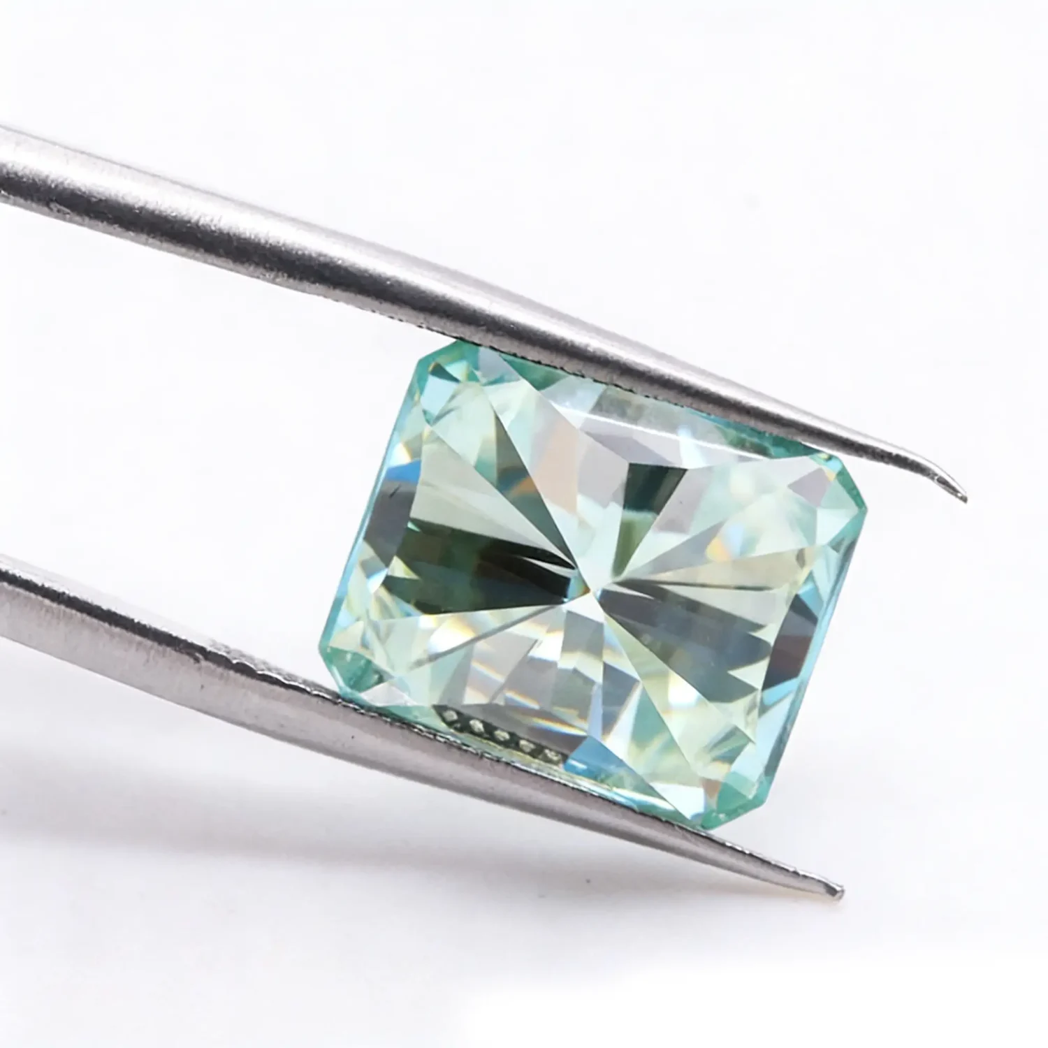 0.5-4ct Teal Radiant Cut Moissanite Loose Stone Wholesale - Image 4