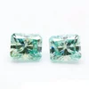 0.5-4ct Teal Radiant Cut Moissanite Loose Stone Wholesale