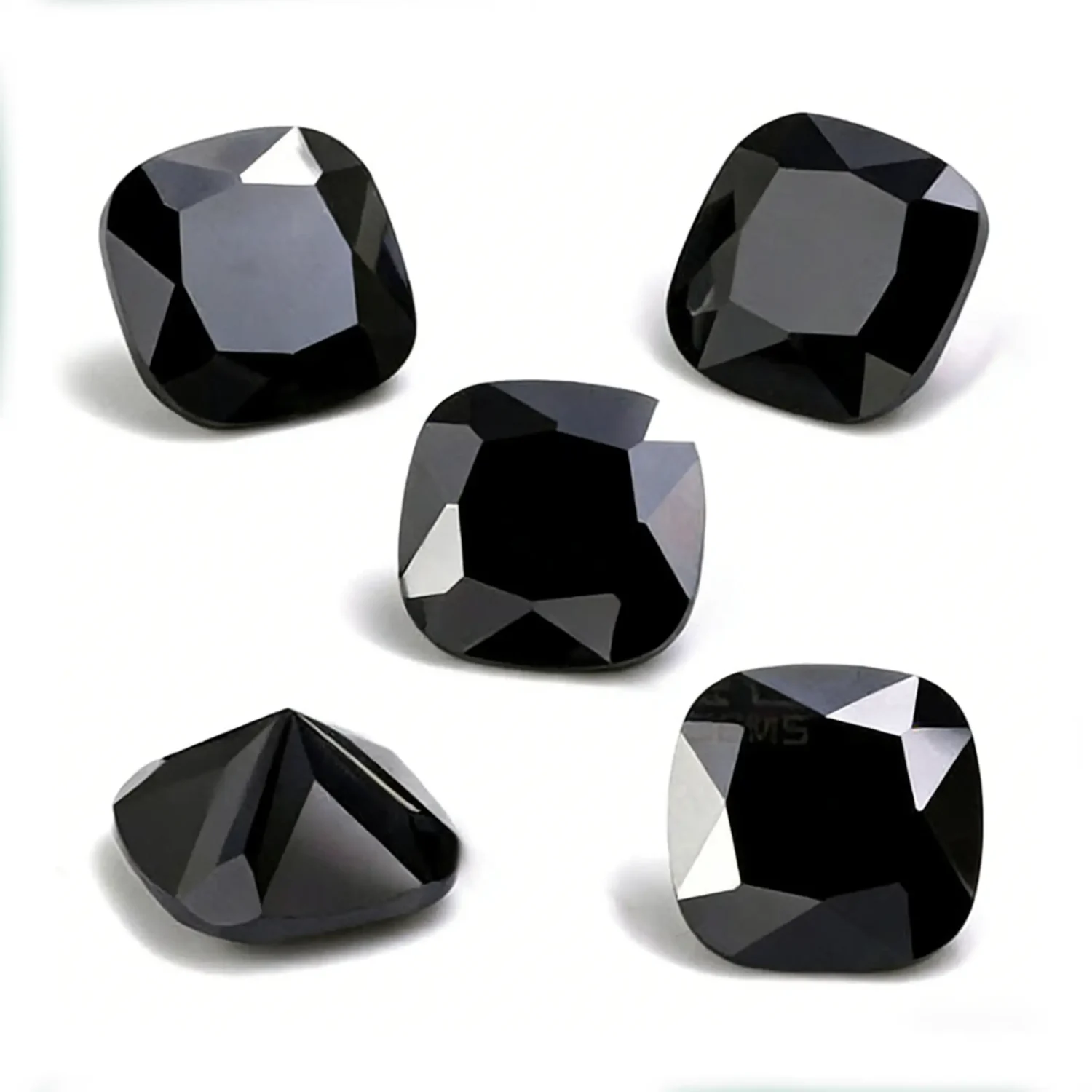 0.5-5ct Black Cushion Cut Moissanite Loose Stone Wholesale