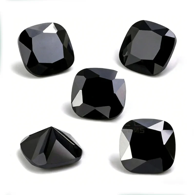 0.5-5ct Black Cushion Cut Moissanite Loose Stone Wholesale