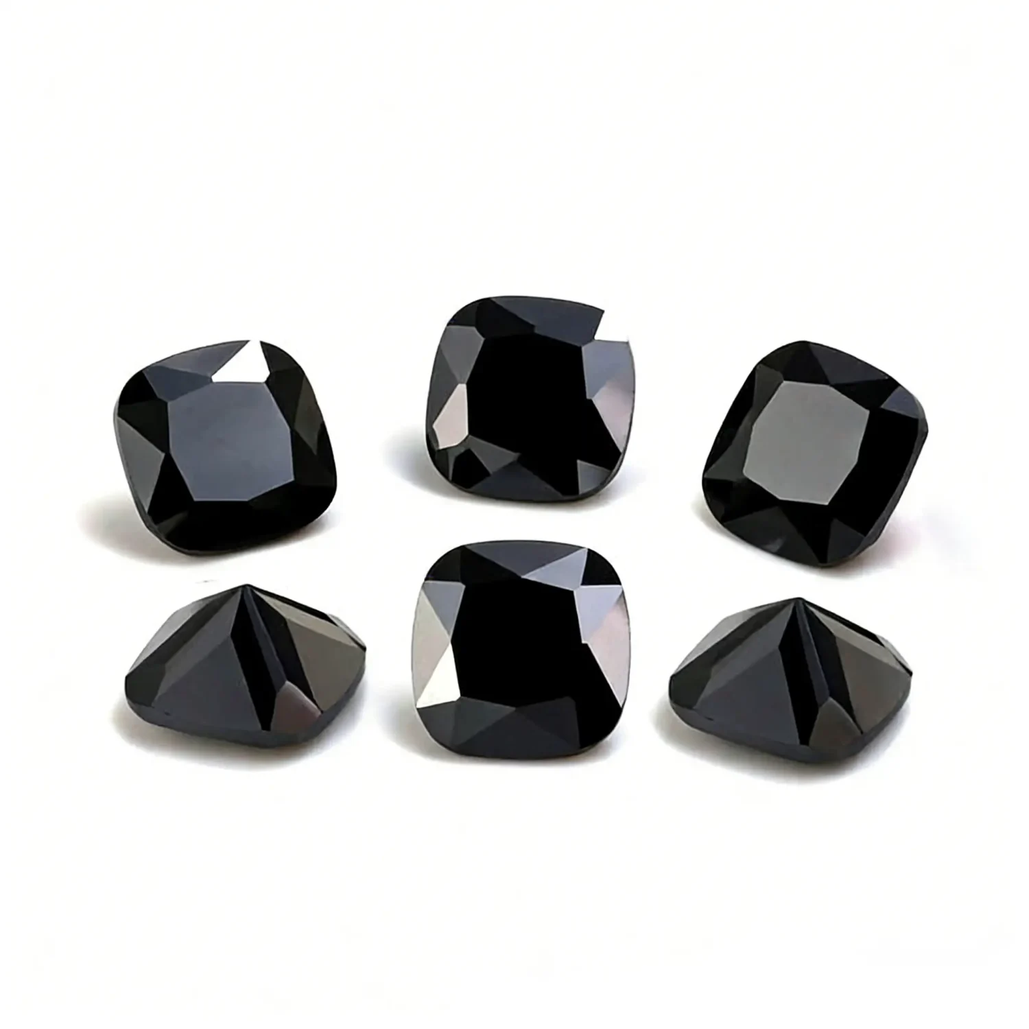 0.5-5ct Black Cushion Cut Moissanite Loose Stone Wholesale