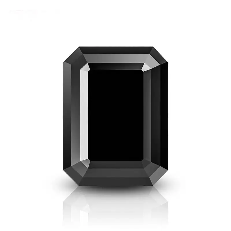 Alternative view of 0.5-5ct Black Emerald Cut Moissanite Loose Stone Wholesale