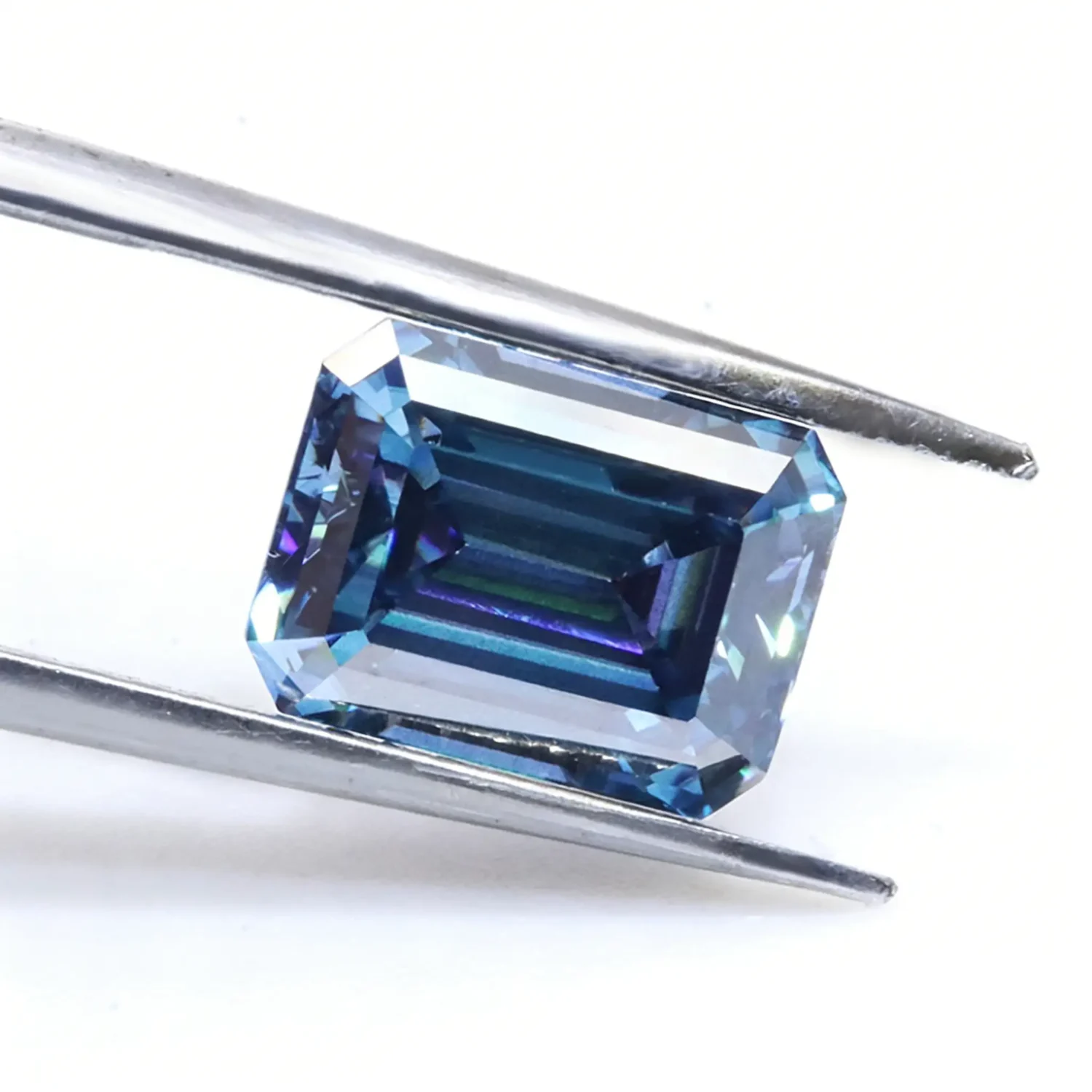 0.5-5ct Blue Emerald Cut Moissanite Loose Stone Wholesale - Image 5