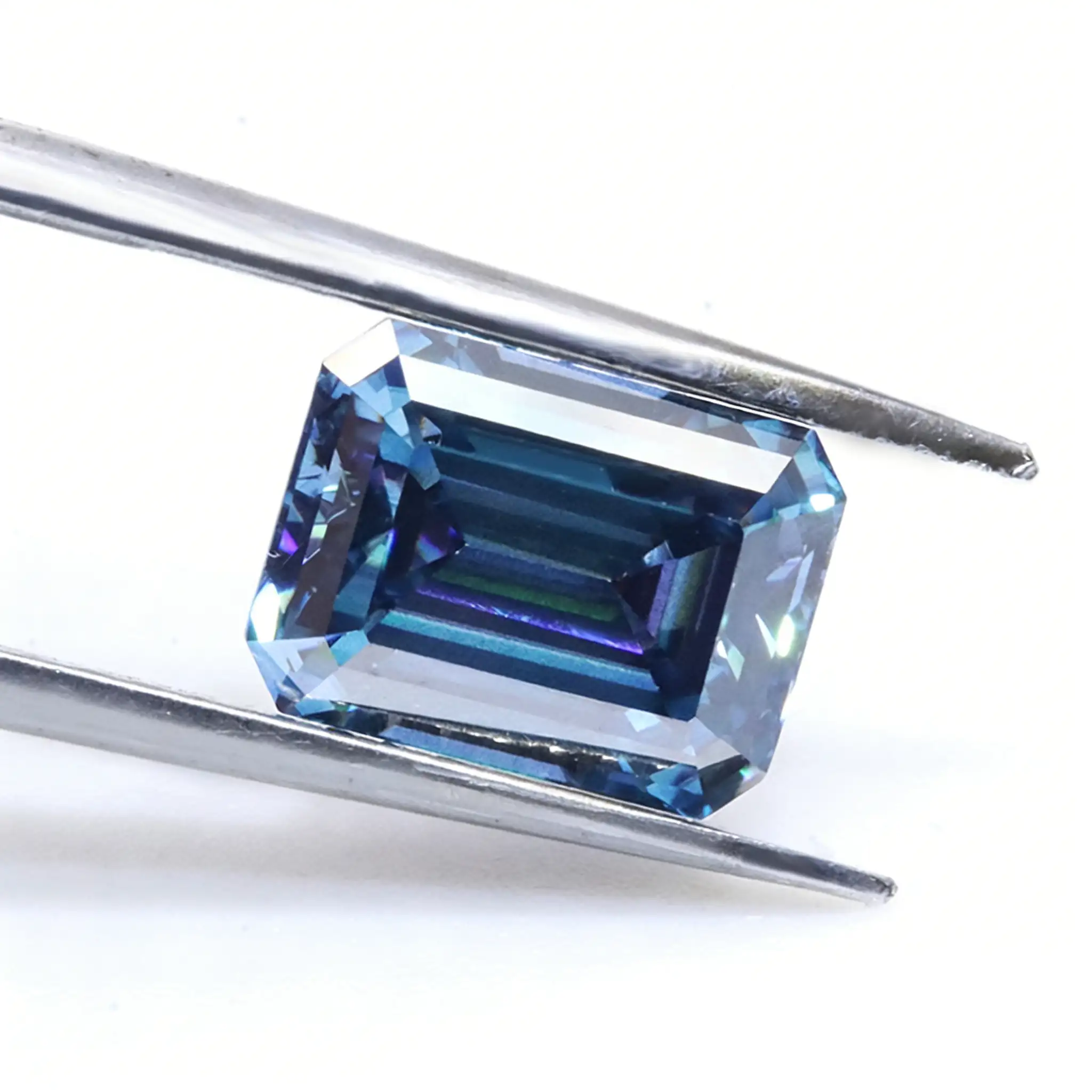 0.5-5ct Blue Emerald Cut Moissanite Loose Stone Wholesale - Image 5