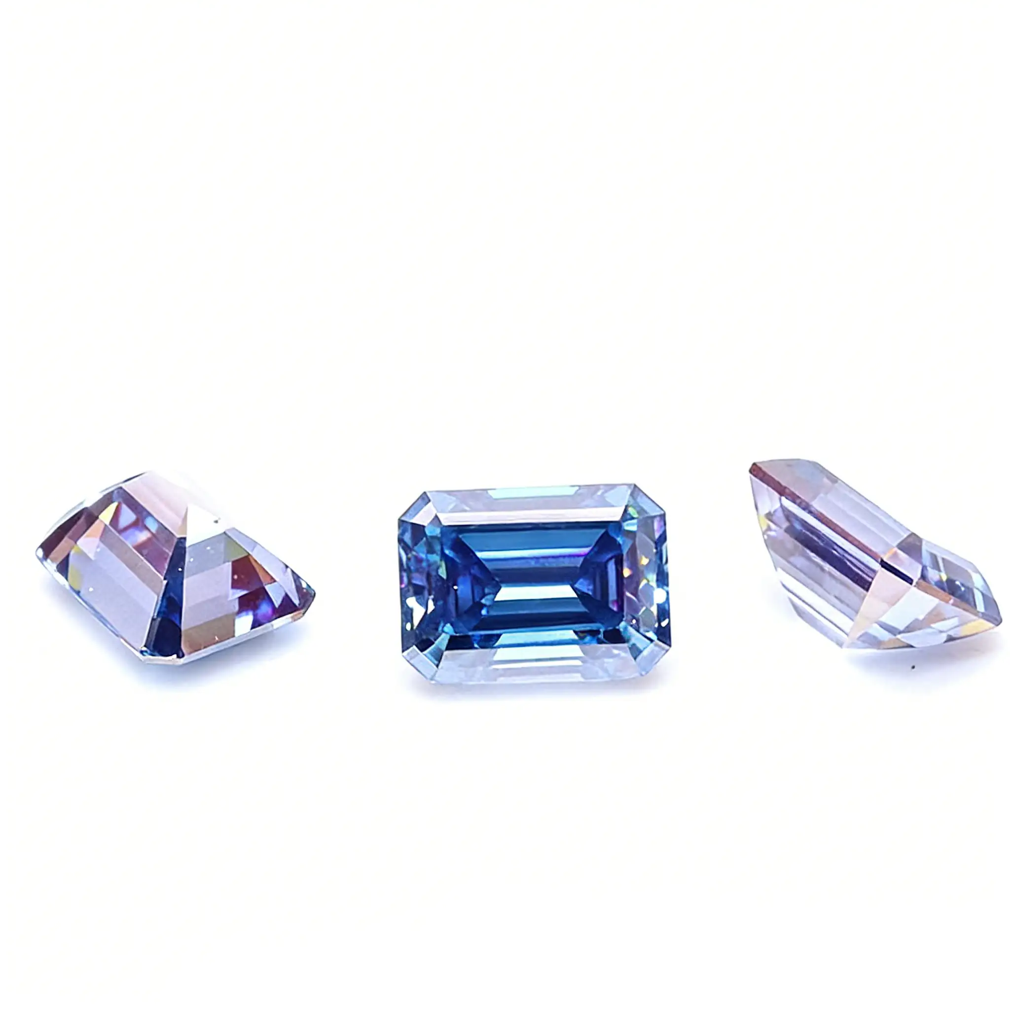 0.5-5ct Blue Emerald Cut Moissanite Loose Stone Wholesale - Image 4