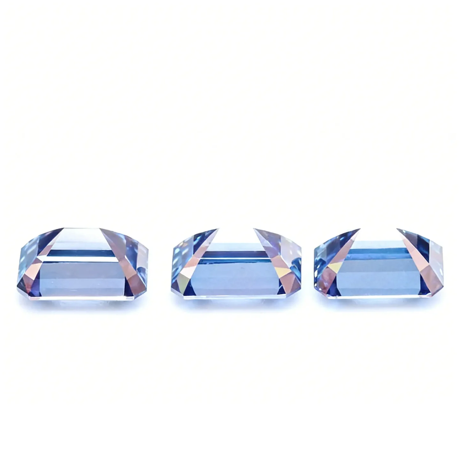 0.5-5ct Blue Emerald Cut Moissanite Loose Stone Wholesale - Image 3