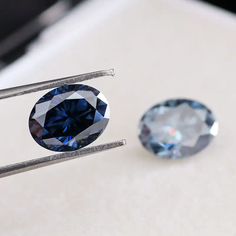 0.5-5ct Oval Blue Moissanite Loose Stone Wholesale