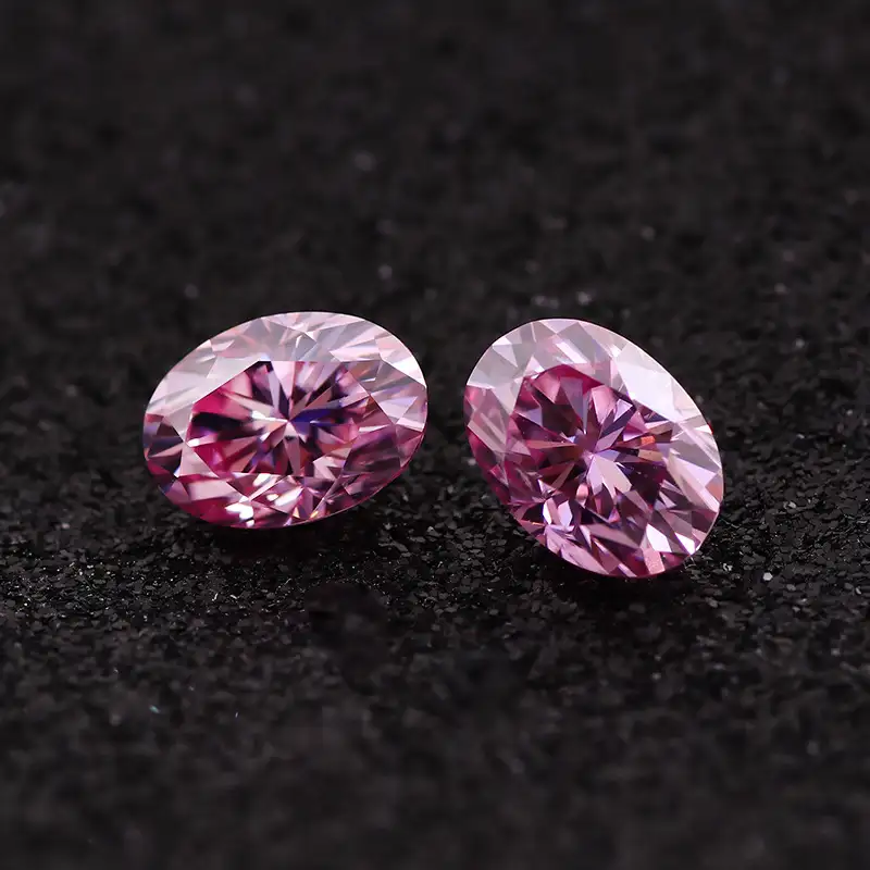 Alternative view of 0.5-5ct Oval Pink Moissanite Loose Stone Wholesale