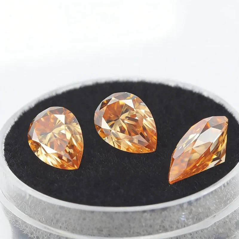 0.5-6ct Pear Champagne Moissanite Loose Stone GRA Certified