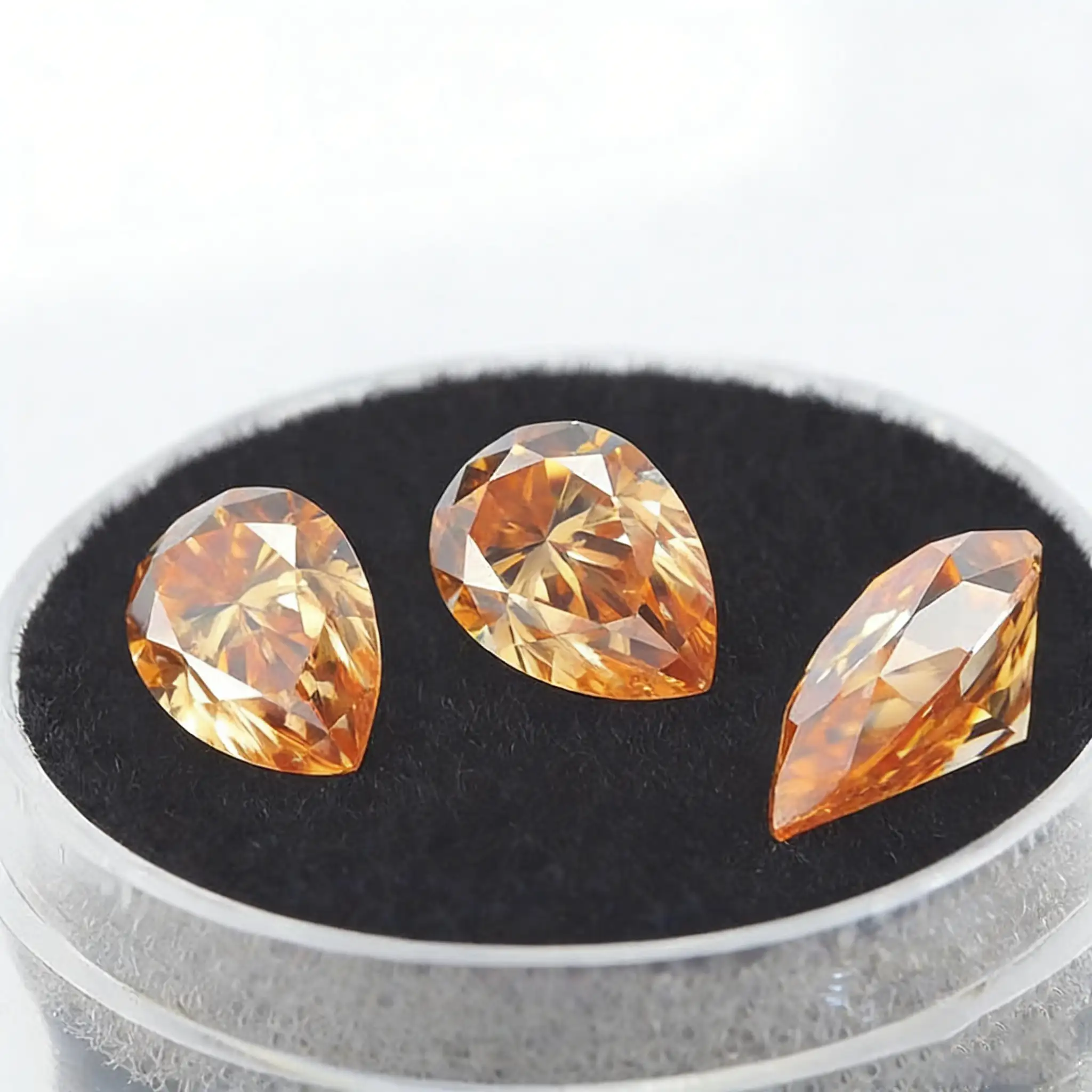 0.5-6ct Pear Champagne Moissanite Loose Stone GRA Certified
