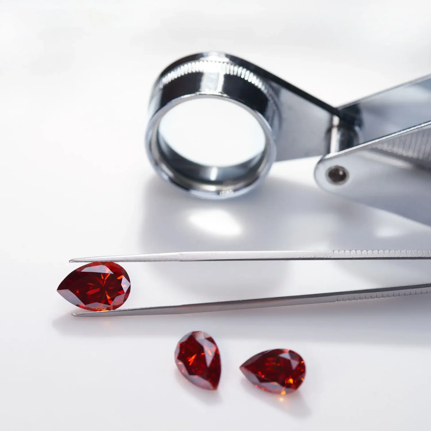 0.5-3ct Pear Red Moissanite Loose Stone GRA Certified - Image 5