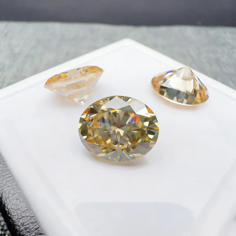 0.5-8ct Oval Champagne Moissanite Loose Stone GRA Certified