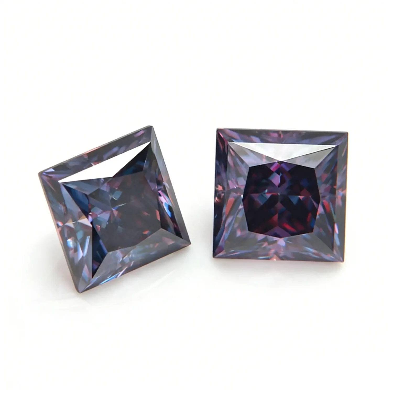 0.6-4ct Purple Princess Cut Moissanite Loose Stone Wholesale
