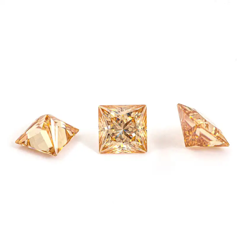 0.6-5ct Champagne Princess Cut Moissanite Loose Stone Wholesale - Image 5