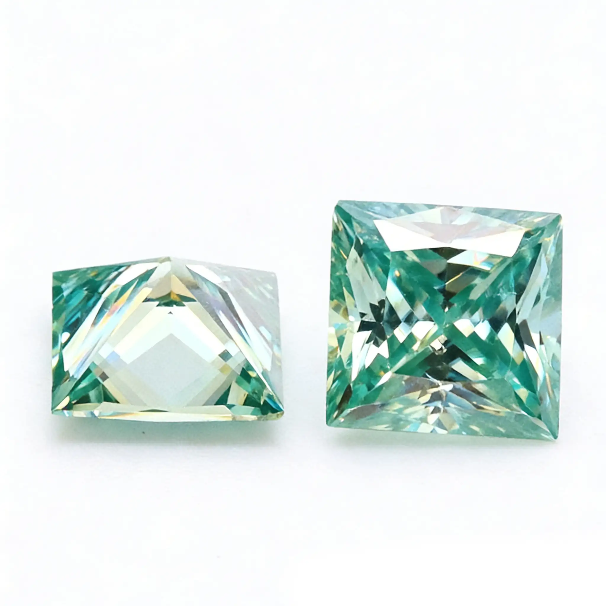 0.6-5ct Teal Princess Cut Moissanite Loose Stone - Image 4