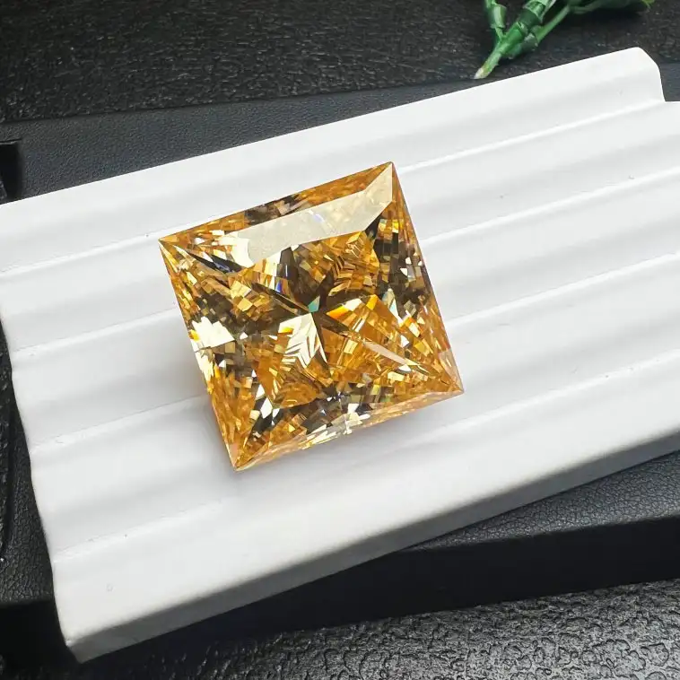 0.6-5ct Yellow Princess Cut Moissanite Loose Stone Wholesale - Image 3