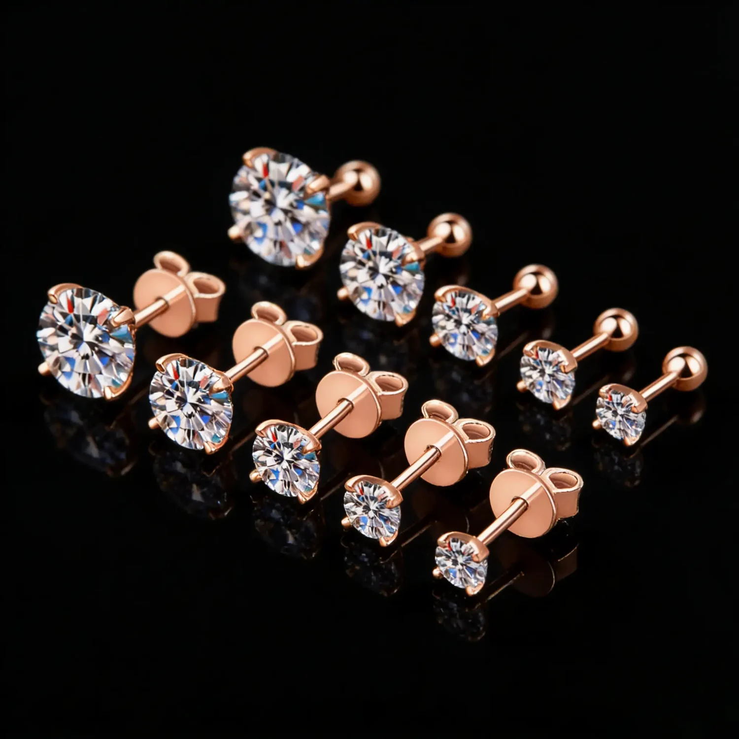 4-claw S925 Sterling Silver GRA Moissanite Earrings - Image 7