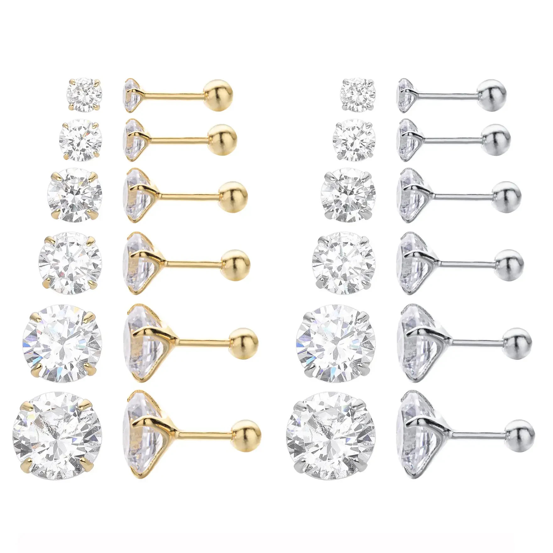 4-claw S925 Sterling Silver GRA Moissanite Earrings