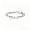Dainty Womens Silver Thin Moissanite Wedding Band