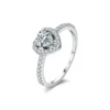 Elegant 0.5ct S925 Sterling Silver Moissanite Heart Ring