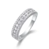 Elegant Silver Moissanite Pave Half Eternity Band for Women