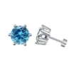 Minimalist S925 Sterling Silver Blue Moissanite Studs Earrings