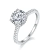 S925 Sterling Silver 1-4 Carat Moissanite Ring with 4-claw