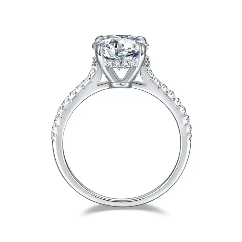 S925 Sterling Silver 1-4 Carat Moissanite Ring with 4-claw - Image 5