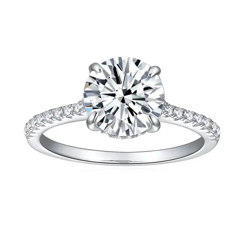 S925 Sterling Silver 1-4 Carat Moissanite Ring with 4-claw - Image 6